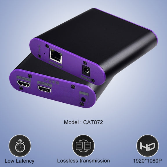 CAT872 HDMI Extender (Receiver & Sender) over CAT5e/CAT6 Cable , Transmission Distance: 200m (EU Plug)