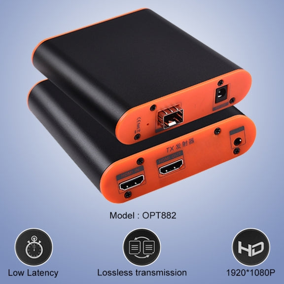 OPT882 HDMI Extender (Receiver & Sender) Fiber Optic Extender , Transmission Distance: 20KM (EU Plug)