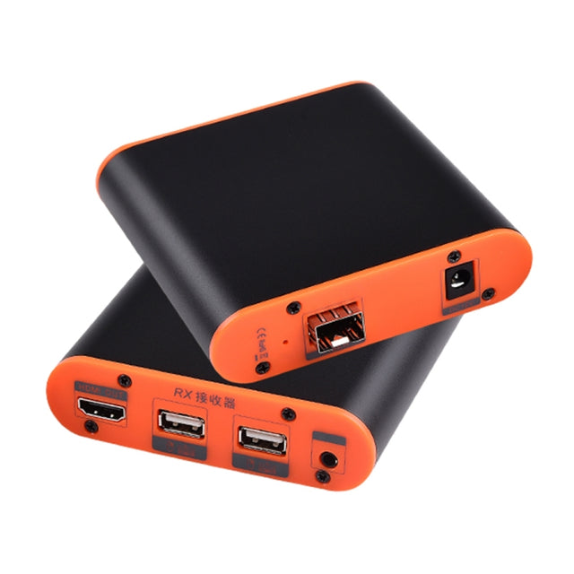 OPT882-KVM HDMI Extender (Receiver & Sender) Fiber Optic Extender with USB Port and KVM Function, Transmission Distance: 20KM (EU Plug)