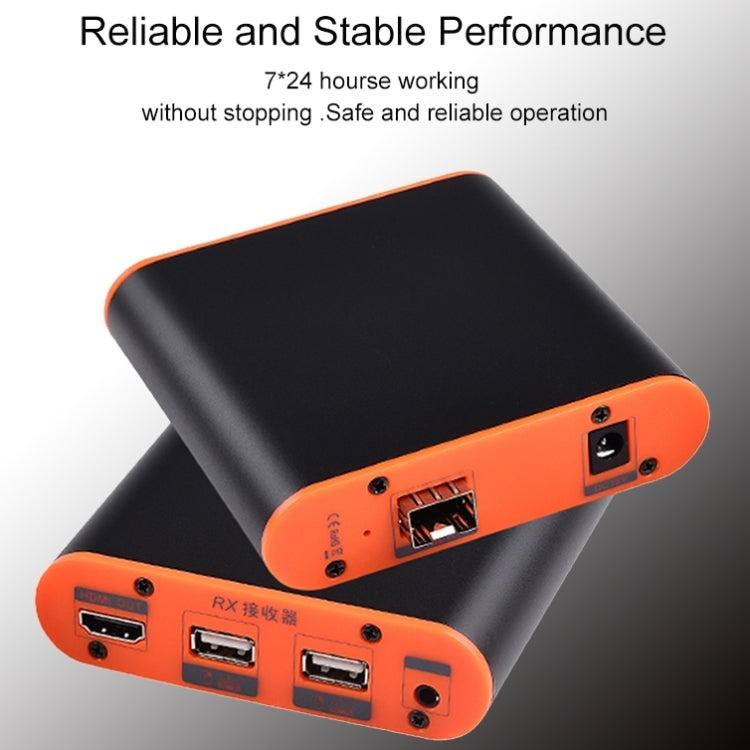 OPT882-KVM HDMI Extender (Receiver & Sender) Fiber Optic Extender with USB Port and KVM Function, Transmission Distance: 20KM (EU Plug) - Amplifier by PMC Jewellery | Online Shopping South Africa | PMC Jewellery | Buy Now Pay Later Mobicred