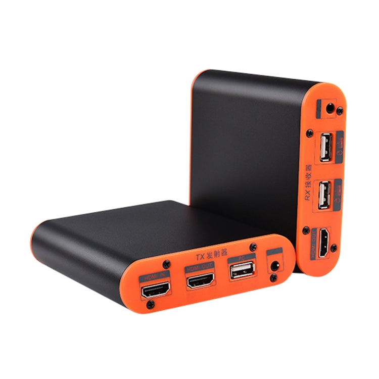 OPT882-KVM HDMI Extender (Receiver & Sender) Fiber Optic Extender with USB Port and KVM Function, Transmission Distance: 20KM (UK Plug)