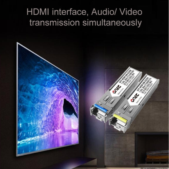 OPT882-KVM HDMI Extender (Receiver & Sender) Fiber Optic Extender with USB Port and KVM Function, Transmission Distance: 20KM (UK Plug)
