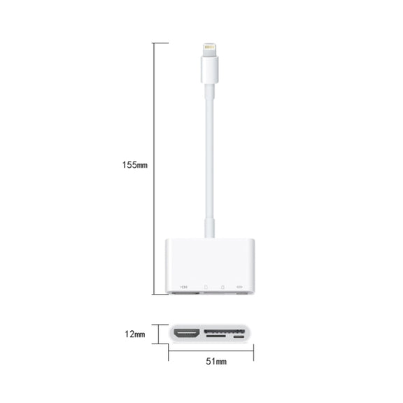 NK-103C 4 In 1 8 Pin to HDMI Multi-function Mobile Phone Converter Adapter (White)
