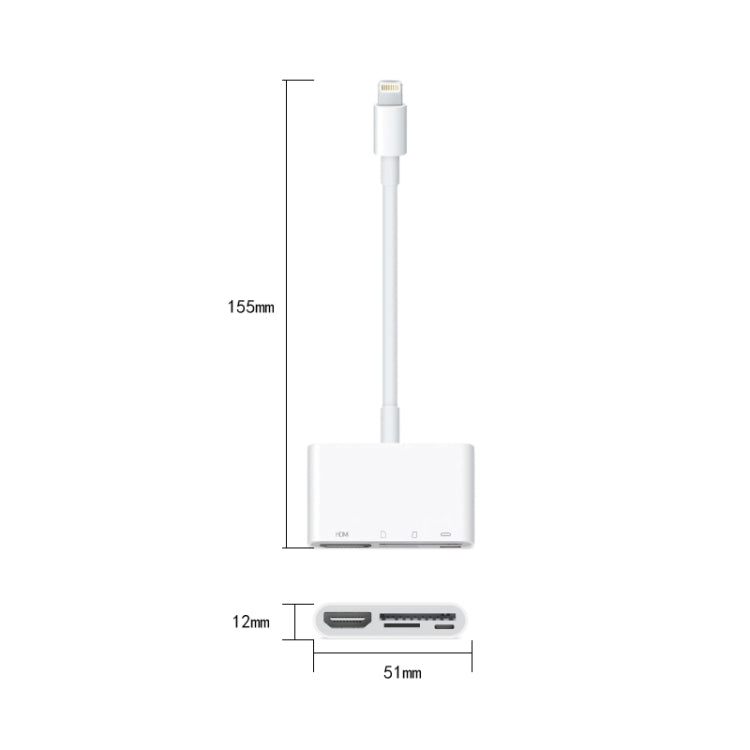 NK-103C 4 In 1 8 Pin to HDMI Multi-function Mobile Phone Converter Adapter (White)