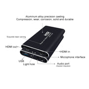 Z34 HDMI Female + Mic to HDMI Female + Audio + USB HD Video & Audio Capture Card with Loop