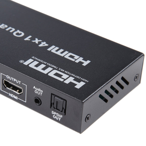 4 in 1 Out HDMI Quad Multi-viewer with Seamless Switcher, UK Plug