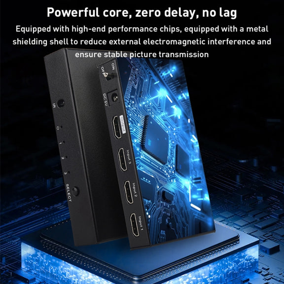 Measy SWH4631 4K 60Hz 3 In 1 Out HDMI Converter Switcher, Plug Type: US Plug (Black)