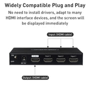 Measy SWH4631 4K 60Hz 3 In 1 Out HDMI Converter Switcher, Plug Type: US Plug (Black)