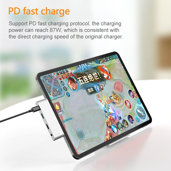 HW-TC29 4 In 1 Type-C / USB-C Multifunctional Extension HUB Adapter iPad Pro Hub (Grey)