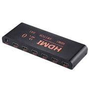 5X1 4K/60Hz HDMI 2.0 Switch with Remote Control, EU Plug