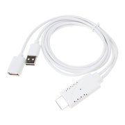 USB Male + USB 2.0 Female to HDMI Phone to HDTV Adapter Cable(White)