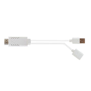 USB Male + USB 2.0 Female to HDMI Phone to HDTV Adapter Cable(White)
