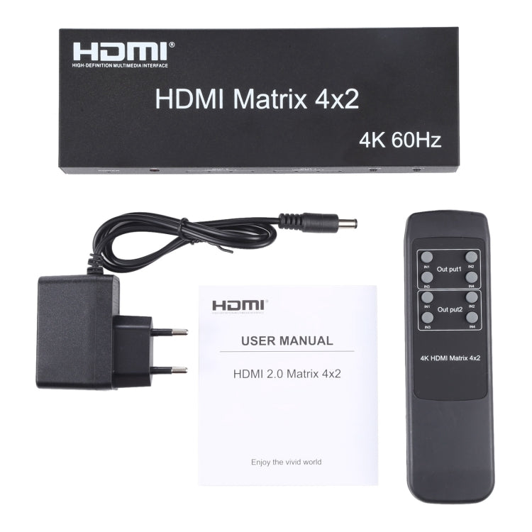 HDMI 4x2 Matrix Switcher / Splitter with Remote Controller, Support ARC / MHL / 4Kx2K / 3D, 4 Ports HDMI Input, 2 Ports HDMI Output - Switch by PMC Jewellery | Online Shopping South Africa | PMC Jewellery | Buy Now Pay Later Mobicred