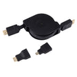 1m HDMI Male to HDMI Male Retractable Video Audio Connector Adapter Cable with Mini HDMI & Micro HDMI Adapters for HDTV Monitor & Projector & PC & Cameras & Tablets & Smartphones - Converter by PMC TechLife | Online Shopping South Africa | PMC TechLife | Buy Now Pay Later Mobicred
