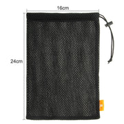 HAWEEL Nylon Mesh Drawstring Pouch Bag with Stay Cord for up to 7.9 inch Screen iPad and Tablet, Size: 24cm x 16cm(Black)