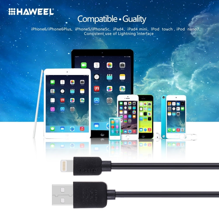 5 PCS HAWEEL 1m High Speed 8 pin to USB Sync and Charging Cable Kit for iPhone, iPad(Black)