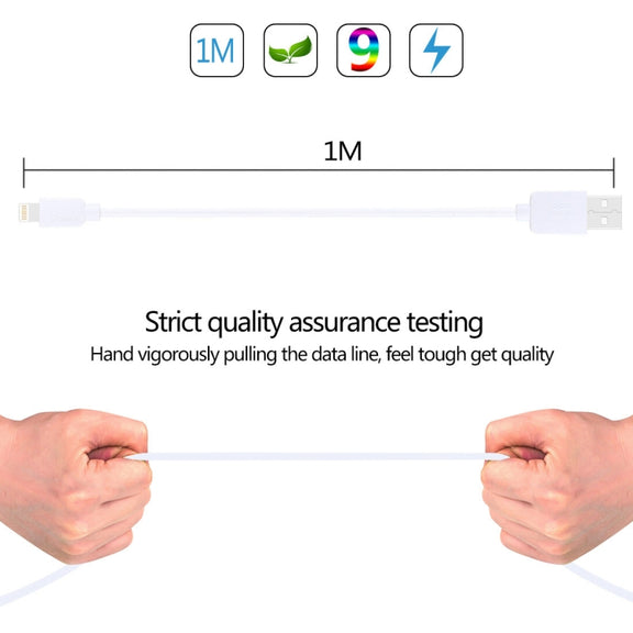 2 PCS HAWEEL 1m High Speed 8 pin to USB Sync and Charging Cable Kit for iPhone, iPad(White)