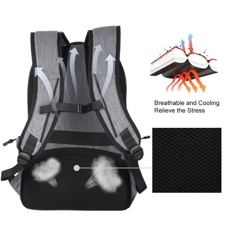 HAWEEL 14W Foldable Removable Solar Power Outdoor Portable Canvas Dual Shoulders Laptop Backpack, USB Output: 5V 2.1A Max(Grey) - free shipping - PMC Jewellery - Order now!