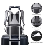 HAWEEL 14W Foldable Removable Solar Power Outdoor Portable Canvas Dual Shoulders Laptop Backpack, USB Output: 5V 2.1A Max(Grey)