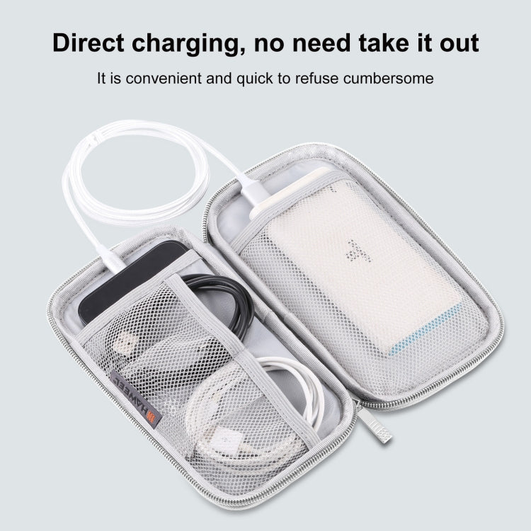HAWEEL Electronic Organizer Storage Bag for Cellphones, Power Bank, Cables, Mouse, Earphones(Grey) - Digital Storage Bag by HAWEEL | Online Shopping South Africa | PMC TechLife | Buy Now Pay Later Mobicred