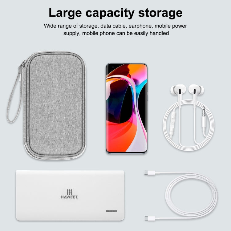 HAWEEL Electronic Organizer Storage Bag for Cellphones, Power Bank, Cables, Mouse, Earphones(Grey) - Digital Storage Bag by HAWEEL | Online Shopping South Africa | PMC TechLife | Buy Now Pay Later Mobicred