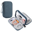 HAWEEL Electronic Organizer Double Layers Storage Bag for Cables, Charger, Power Bank, Phones, Earphones(Dark Blue) - Digital Storage Bag by HAWEEL | Online Shopping South Africa | PMC TechLife | Buy Now Pay Later Mobicred