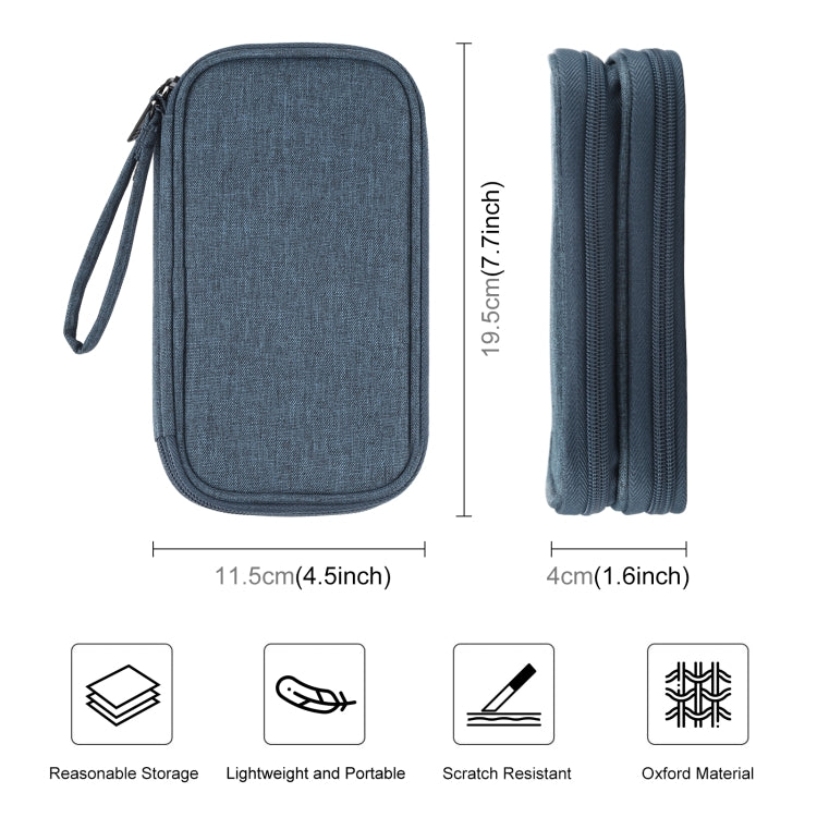 HAWEEL Electronic Organizer Double Layers Storage Bag for Cables, Charger, Power Bank, Phones, Earphones(Dark Blue) - Digital Storage Bag by HAWEEL | Online Shopping South Africa | PMC TechLife | Buy Now Pay Later Mobicred