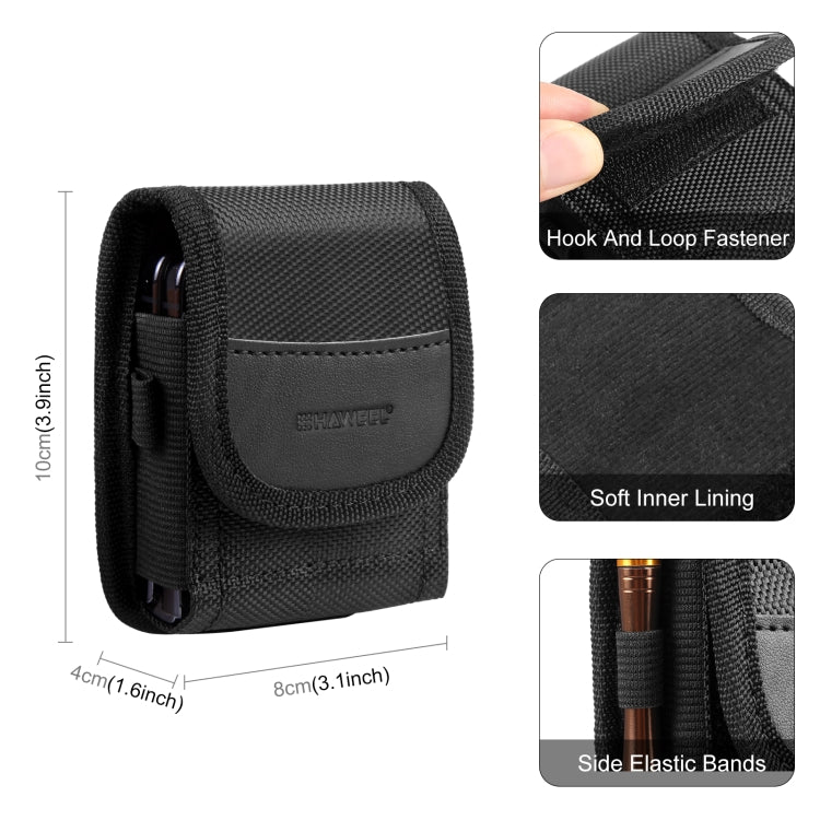HAWEEL Flip Phone Nylon Cloth Belt Clip Carrying Pouch Bag (Black) - free shipping - PMC Jewellery - Order now!