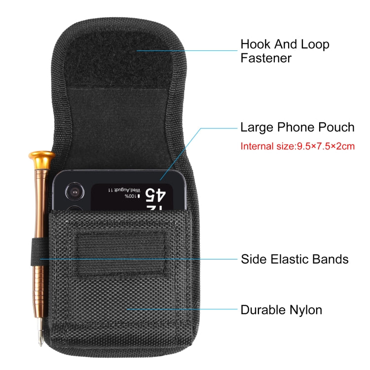 HAWEEL Flip Phone Nylon Cloth Belt Clip Carrying Pouch Bag (Black) - free shipping - PMC Jewellery - Order now!