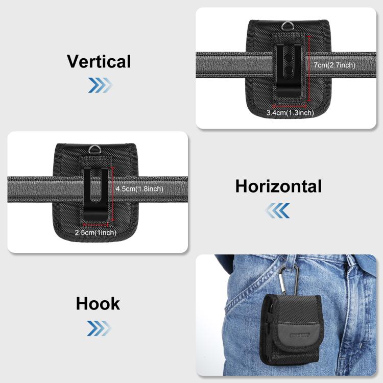 HAWEEL Flip Phone Nylon Cloth Belt Clip Carrying Pouch Bag (Black) - free shipping - PMC Jewellery - Order now!