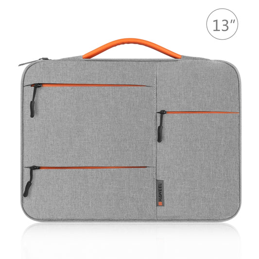 HAWEEL 13.0 inch Sleeve Case Zipper Briefcase Laptop Handbag For Macbook, Samsung, Lenovo Thinkpad, Sony, DELL Alienware, CHUWI, ASUS, HP, 13 inch -13.5 inch Laptops(Grey) - 13.3 inch by HAWEEL | Online Shopping South Africa | PMC Jewellery | Buy Now Pay Later Mobicred