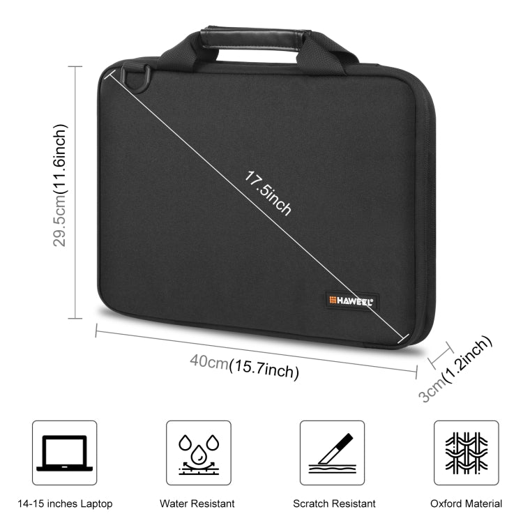 HAWEEL 15.0 inch -16.0 inch Briefcase Crossbody Laptop Bag For Macbook, Lenovo Thinkpad, ASUS, HP(Black)