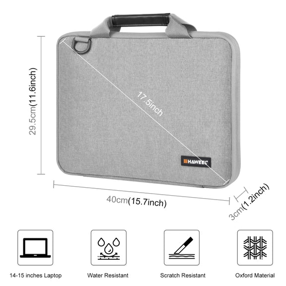 HAWEEL 15.0 inch -16.0 inch Briefcase Crossbody Laptop Bag For Macbook, Lenovo Thinkpad, ASUS, HP(Grey)