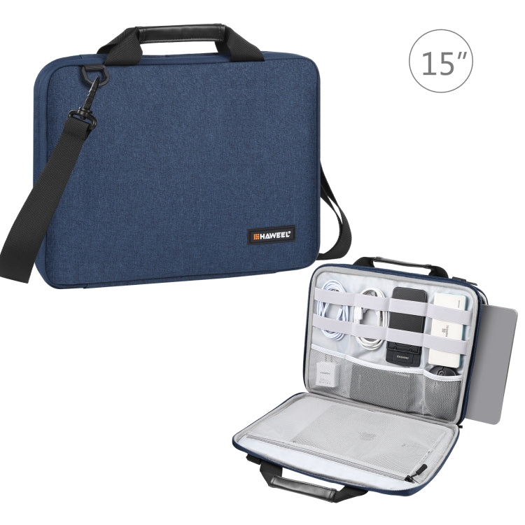 HAWEEL 15.0 inch -16.0 inch Briefcase Crossbody Laptop Bag For Macbook, Lenovo Thinkpad, ASUS, HP(Navy Blue) - 15 inch by HAWEEL | Online Shopping South Africa | PMC TechLife | Buy Now Pay Later Mobicred