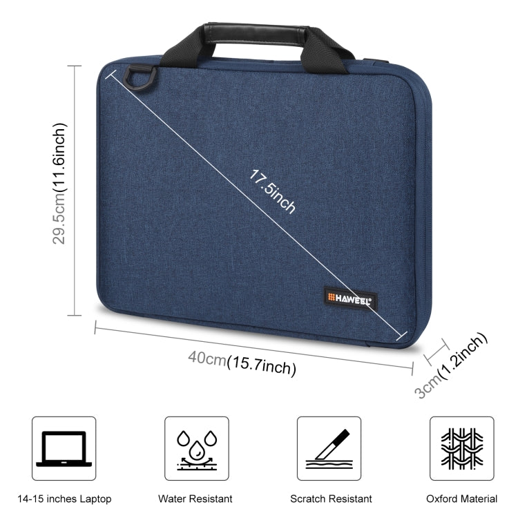 HAWEEL 15.0 inch -16.0 inch Briefcase Crossbody Laptop Bag For Macbook, Lenovo Thinkpad, ASUS, HP(Navy Blue) - 15 inch by HAWEEL | Online Shopping South Africa | PMC TechLife | Buy Now Pay Later Mobicred