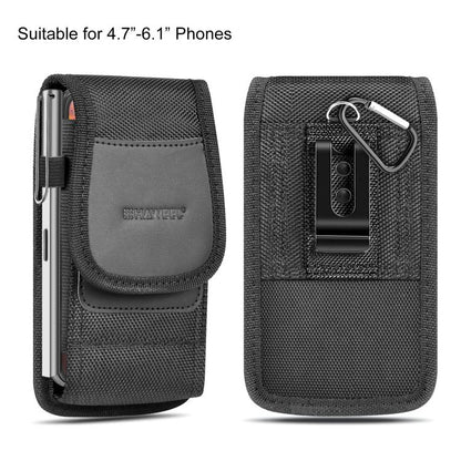 HAWEEL 4.7-6.1 inch Nylon Cloth Phone Belt Clip Carrying Pouch with Card Slot (Black) - free shipping - PMC Jewellery - Order now!