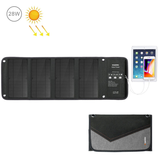 HAWEEL 28W Foldable Solar Panel Charger with 5V 3A Max Dual USB Ports - free shipping - PMC Jewellery - Order now!
