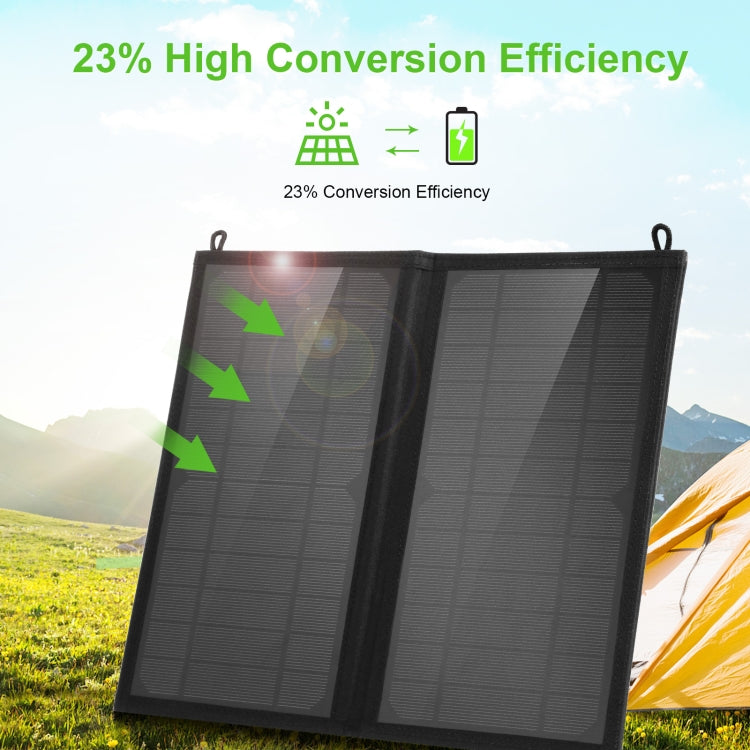 HAWEEL 12W 2 Panels Foldable Solar Panel Charger Bag with 5V / 3.1A Max Dual USB Ports, Support QC3.0 and AFC - free shipping - PMC Jewellery - Order now!