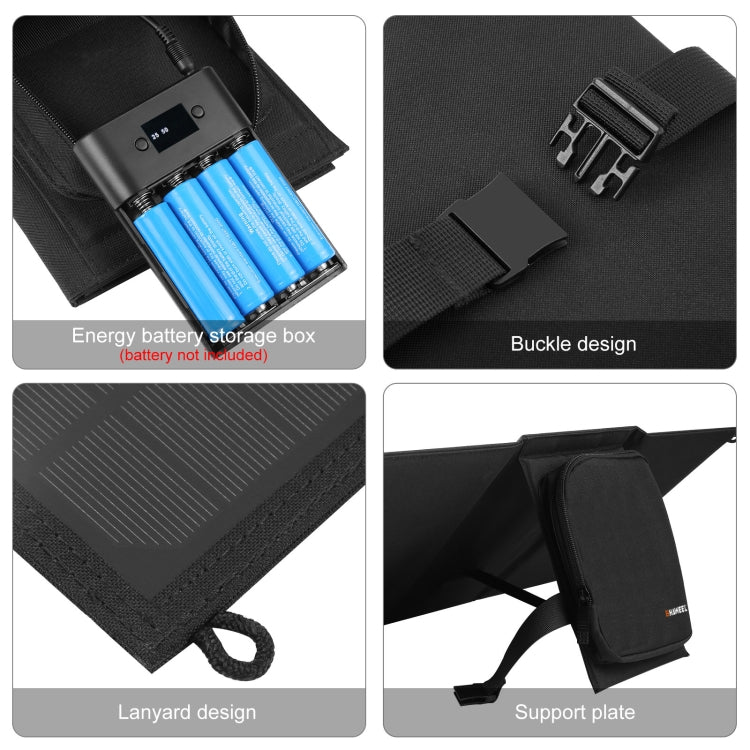HAWEEL 18W 3 Panels Foldable Solar Panel Charger Bag with 5V / 3.1A Max Dual USB Ports, Support QC3.0 and AFC - free shipping - PMC TechLife - Order now!