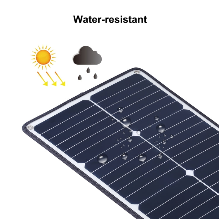 HAWEEL Portable 20W Monocrystalline Silicon Solar Power Panel Charger, with USB Port & Holder & Tiger Clip, Support QC3.0 and AFC(Black) - Charger by HAWEEL | Online Shopping South Africa | PMC TechLife | Buy Now Pay Later Mobicred