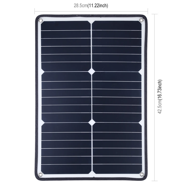 HAWEEL Portable 20W Monocrystalline Silicon Solar Power Panel Charger, with USB Port & Holder & Tiger Clip, Support QC3.0 and AFC(Black) - Charger by HAWEEL | Online Shopping South Africa | PMC TechLife | Buy Now Pay Later Mobicred