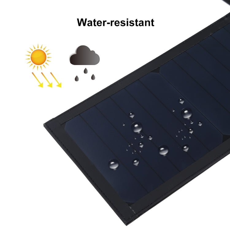 HAWEEL 28W Foldable Umbrella Top Solar Panel Charger with 5V 3A Max Dual USB Ports, Support QC3.0 / FCP / SCP/ AFC / SFCP Protocol(Black)