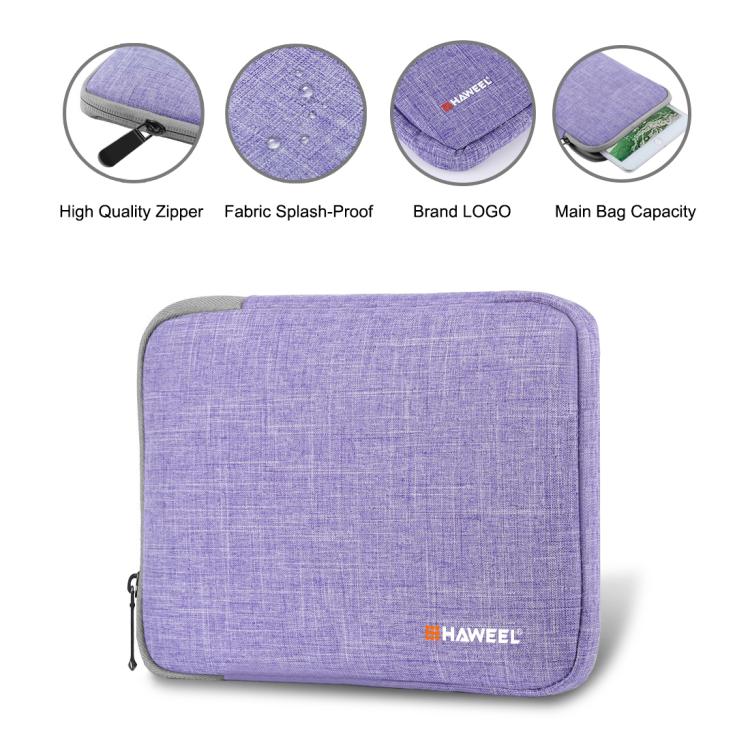 HAWEEL 9.7 inch Sleeve Case Zipper Briefcase Carrying Bag, For iPad 9.7 inch / iPad Pro 9.7 inch, Galaxy, Lenovo, Sony, Xiaomi, Huawei 9.7 inch Tablets(Purple) - free shipping - PMC Jewellery - Order now!