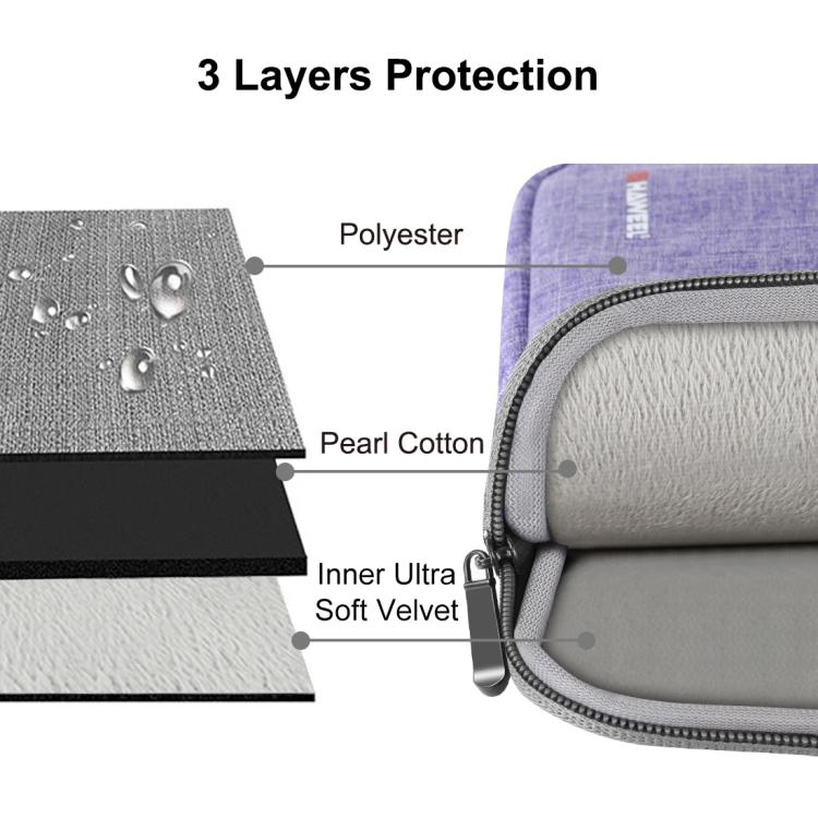 HAWEEL 9.7 inch Sleeve Case Zipper Briefcase Carrying Bag, For iPad 9.7 inch / iPad Pro 9.7 inch, Galaxy, Lenovo, Sony, Xiaomi, Huawei 9.7 inch Tablets(Purple) - free shipping - PMC Jewellery - Order now!