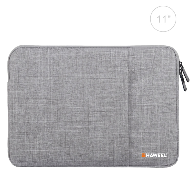 HAWEEL 11 inch Sleeve Case Zipper Briefcase Carrying Bag For Macbook, Samsung, Lenovo, Sony, DELL Alienware, CHUWI, ASUS, HP, 11 inch and Below Laptops / Tablets(Grey) - 10 - 11 inch by HAWEEL | Online Shopping South Africa | PMC TechLife | Buy Now Pay Later Mobicred