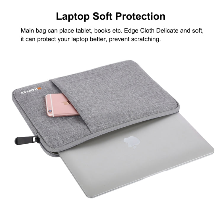 HAWEEL 11 inch Sleeve Case Zipper Briefcase Carrying Bag For Macbook, Samsung, Lenovo, Sony, DELL Alienware, CHUWI, ASUS, HP, 11 inch and Below Laptops / Tablets(Grey) - 10 - 11 inch by HAWEEL | Online Shopping South Africa | PMC TechLife | Buy Now Pay Later Mobicred