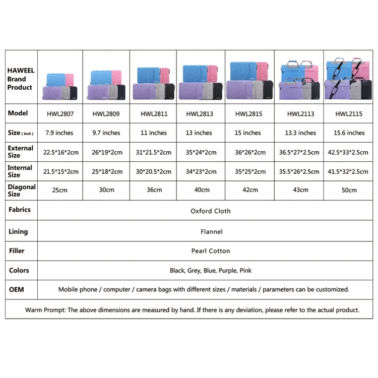 HAWEEL 11 inch Sleeve Case Zipper Briefcase Carrying Bag For Macbook, Samsung, Lenovo, Sony, DELL Alienware, CHUWI, ASUS, HP, 11 inch and Below Laptops / Tablets(Grey) - 10 - 11 inch by HAWEEL | Online Shopping South Africa | PMC TechLife | Buy Now Pay Later Mobicred