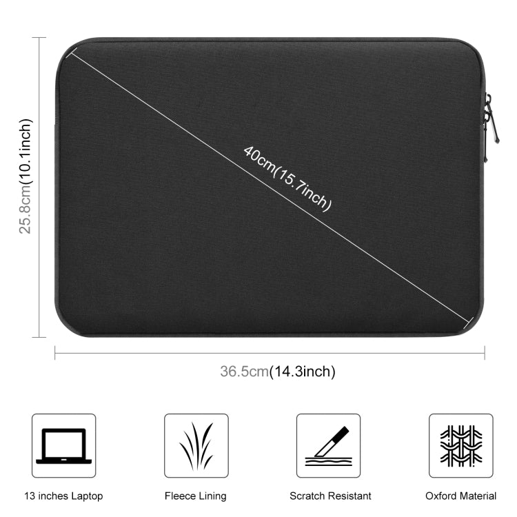 HAWEEL 13.0 inch Sleeve Case Zipper Briefcase Laptop Carrying Bag, For Macbook, Samsung, Lenovo, Sony, DELL Alienware, CHUWI, ASUS, HP, 13 inch and Below Laptops(Black) - free shipping - PMC Jewellery - Order now!