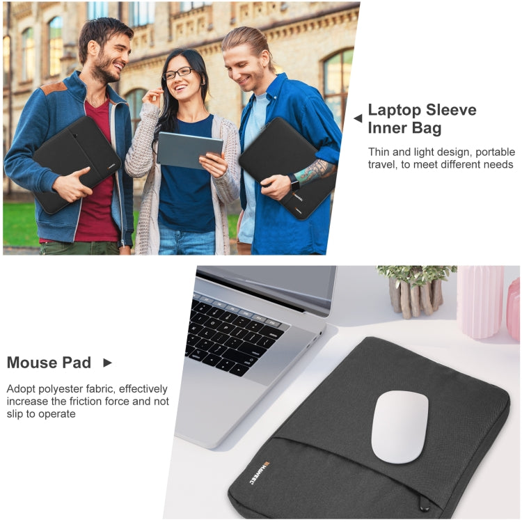 HAWEEL 13.0 inch Sleeve Case Zipper Briefcase Laptop Carrying Bag, For Macbook, Samsung, Lenovo, Sony, DELL Alienware, CHUWI, ASUS, HP, 13 inch and Below Laptops(Black) - free shipping - PMC Jewellery - Order now!