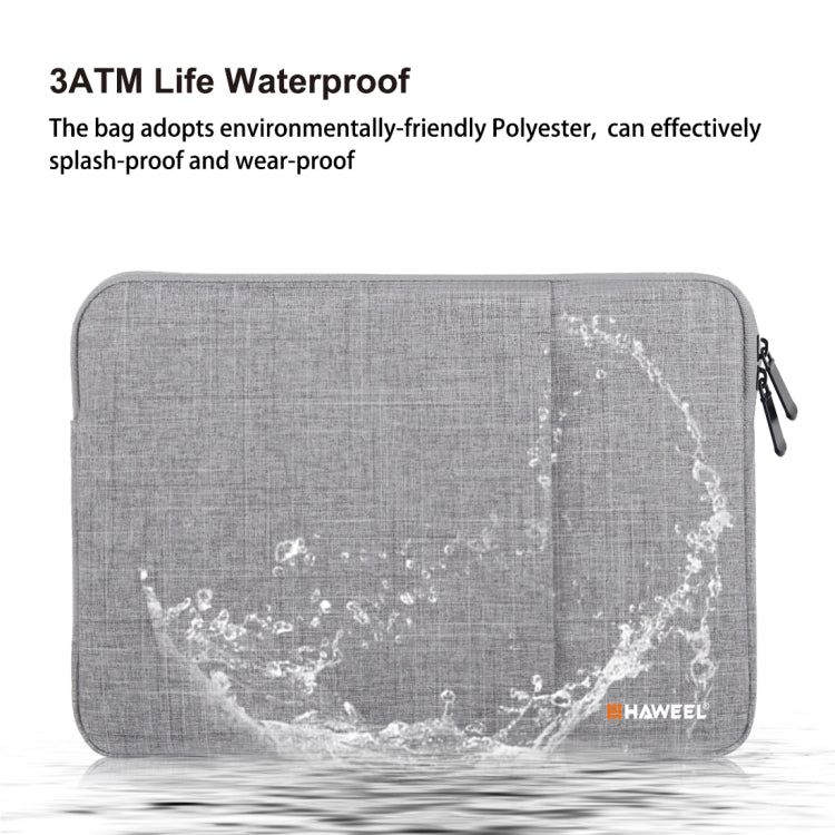 HAWEEL 15.0 inch Sleeve Case Zipper Briefcase Laptop Carrying Bag, For Macbook, Samsung, Lenovo, Sony, DELL Alienware, CHUWI, ASUS, HP, 15 inch and Below Laptops(Grey) - 15 inch by HAWEEL | Online Shopping South Africa | PMC TechLife | Buy Now Pay Later Mobicred